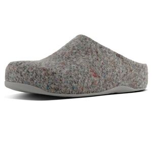 NEW FitFlop Women’s Shuv Soft Grey Speckled Felt Mules Clogs Slippers, Size US 6